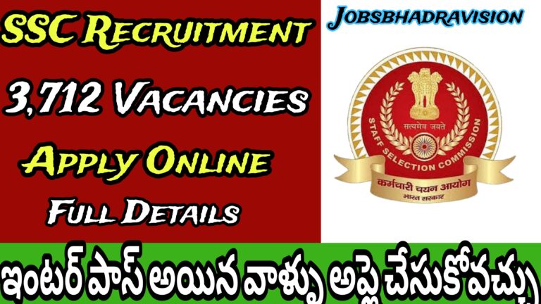 SSC Recruitment For 3,712 Vacancies Apply Now - 2024